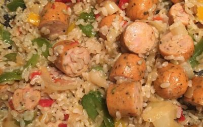 Organic Sweet Italian Chicken Sausage, Fire Roasted Peppers & Onions with Brown Rice